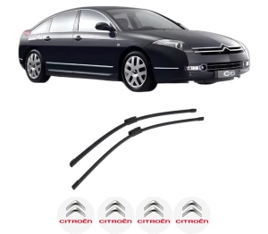 Set stergatoare auto CITROEN C6 (TD_) din 2005-2012, pentru parbriz auto, 2 bucati, Bosch Aerotwin, din cauciuc siliconat rezistent, 4 Stickere Auto CITROEN - Img 2