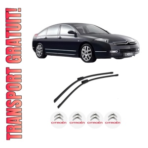 Set stergatoare auto CITROEN C6 (TD_) din 2005-2012, pentru parbriz auto, 2 bucati, Bosch Aerotwin Multi, din cauciuc siliconat rezistent, 4 Stickere Auto CITROEN