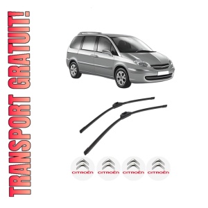 Set stergatoare auto CITROEN C8 (EA_, EB_) din 2002-2012, pentru parbriz auto, 2 bucati, Bosch Aerotwin Retrofit, din cauciuc siliconat rezistent, 4 Stickere Auto CITROEN