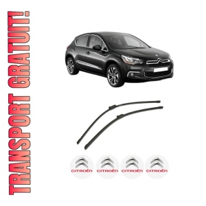 Set stergatoare auto CITROEN DS4 (NX_) din 2011-2015, pentru parbriz auto, 2 bucati, Bosch Aerotwin, din cauciuc siliconat rezistent, 4 Stickere Auto CITROEN