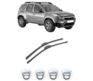 Set stergatoare auto DACIA DUSTER (HS_) din 2010-2018, pentru parbriz auto, 2 bucati, Bosch Aerotwin Retrofit, din cauciuc siliconat rezistent, 4 Stickere Auto DACIA - Img 2