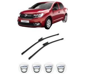 Set stergatoare auto DACIA LOGAN II din 2012-2019, pentru parbriz auto, 2 bucati, Bosch Aerotwin, din cauciuc siliconat rezistent, 4 Stickere Auto DACIA - Img 2