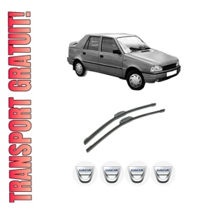 Set stergatoare auto DACIA SUPERNOVA din 2000-2003, pentru parbriz auto, 2 bucati, Bosch Aerotwin Retrofit, din cauciuc siliconat rezistent, 4 Stickere Auto DACIA