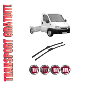Set stergatoare auto FIAT DUCATO Platform/Chassis (244_) din 2001-2006, pentru parbriz auto, 2 bucati, Bosch Aerotwin Retrofit, din cauciuc siliconat rezistent, 4 Stickere Auto FIAT