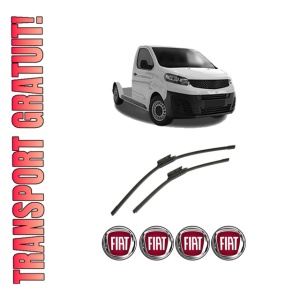Set stergatoare auto FIAT SCUDO Platform/Chassis din 2022-2023, pentru parbriz auto, 2 bucati, Bosch Aerotwin, din cauciuc siliconat rezistent, 4 Stickere Auto FIAT