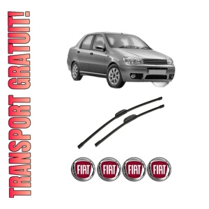 Set stergatoare auto FIAT SIENA (178_, 172_) / ALBEA din 2001-2010, pentru parbriz auto, 2 bucati, Bosch Aerotwin Retrofit, din cauciuc siliconat rezistent, 4 Stickere Auto FIAT