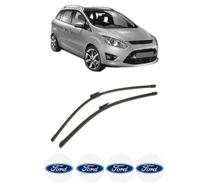 Set stergatoare auto FORD C-MAX II (DXA/CB7, DXA/CEU) din 2010-2019, pentru parbriz auto, 2 bucati, Bosch Aerotwin, din cauciuc siliconat rezistent, 4 Stickere Auto FORD - Img 2