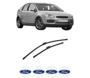 Set stergatoare auto FORD FOCUS II (DA_, HCP, DP) din 2004-2012, pentru parbriz auto, 2 bucati, Bosch Aerotwin, din cauciuc siliconat rezistent, 4 Stickere Auto FORD - Img 2