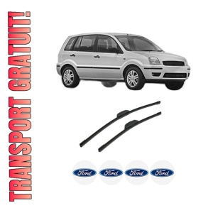Set stergatoare auto FORD FUSION (JU_) din 2002-2012, pentru parbriz auto, 2 bucati, Bosch Aerotwin Retrofit, din cauciuc siliconat rezistent, 4 Stickere Auto FORD