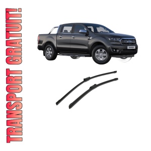 Set stergatoare auto FORD RANGER Extended Cab Pickup din 2023, pentru parbriz auto, 2 bucati, Bosch Aerotwin, din cauciuc siliconat rezistent, 4 Stickere Auto FORD