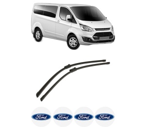Set stergatoare auto FORD TRANSIT CUSTOM V362 Bus (F3) din 2012-2023, pentru parbriz auto, 2 bucati, Bosch Aerotwin, din cauciuc siliconat rezistent, 4 Stickere Auto FORD - Img 2