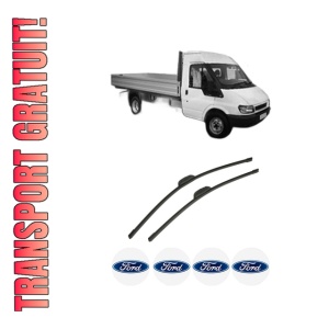Set stergatoare auto FORD TRANSIT Platform/Chassis (FM_ _, FN_ _) din 2000-2006, pentru parbriz auto, 2 bucati, Bosch Aerotwin Retrofit, din cauciuc siliconat rezistent, 4 Stickere Auto FORD