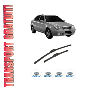 Set stergatoare auto GEELY CK din 2005-2011, pentru parbriz auto, 2 bucati, Bosch Aerotwin Retrofit, din cauciuc siliconat rezistent, 4 Stickere Auto GEELY