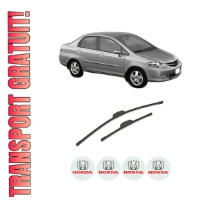 Set stergatoare auto HONDA CITY V Saloon (GM2, GM3) din 2009, pentru parbriz auto, 2 bucati, Bosch Aerotwin Retrofit, din cauciuc siliconat rezistent, 4 Stickere Auto HONDA