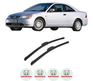 Set stergatoare auto HONDA CIVIC VII Coupe (EM2) din 2001-2005, pentru parbriz auto, 2 bucati, Bosch Aerotwin Retrofit, din cauciuc siliconat rezistent, 4 Stickere Auto HONDA - Img 2