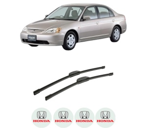 Set stergatoare auto HONDA CIVIC VII Saloon (ES, ET) din 2000-2005, pentru parbriz auto, 2 bucati, Bosch Aerotwin Retrofit, din cauciuc siliconat rezistent, 4 Stickere Auto HONDA - Img 2