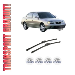 Set stergatoare auto HYUNDAI ELANTRA III Saloon (XD) din 2000-2006, pentru parbriz auto, 2 bucati, Bosch Aerotwin Retrofit, din cauciuc siliconat rezistent, 4 Stickere Auto HYUNDAI