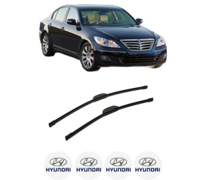 Set stergatoare auto HYUNDAI GENESIS (BH) din 2008-2014, pentru parbriz auto, 2 bucati, Bosch Aerotwin Retrofit, din cauciuc siliconat rezistent, 4 Stickere Auto HYUNDAI - Img 2