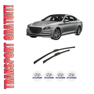 Set stergatoare auto HYUNDAI GENESIS (DH) din 2014-2017, pentru parbriz auto, 2 bucati, Bosch Aerotwin Retrofit, din cauciuc siliconat rezistent, 4 Stickere Auto HYUNDAI
