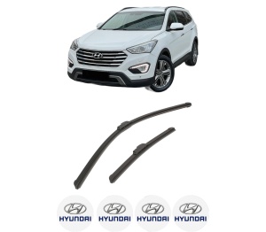 Set stergatoare auto HYUNDAI GRAND SANTA FÉ din 2013-2018, pentru parbriz auto, 2 bucati, Bosch Aerotwin Retrofit, din cauciuc siliconat rezistent, 4 Stickere Auto HYUNDAI - Img 2
