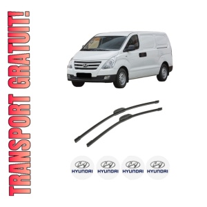 Set stergatoare auto HYUNDAI H-1 Cargo (TQ) din 2008-2009, pentru parbriz auto, 2 bucati, Bosch Aerotwin Retrofit, din cauciuc siliconat rezistent, 4 Stickere Auto HYUNDAI