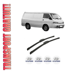 Set stergatoare auto HYUNDAI H100 Van din 1998-2004, pentru parbriz auto, 2 bucati, Bosch Aerotwin Retrofit, din cauciuc siliconat rezistent, 4 Stickere Auto HYUNDAI