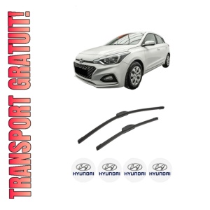 Set stergatoare auto HYUNDAI i20 II Hatchback Van (GB, IB) din 2015-2021, pentru parbriz auto, 2 bucati, Bosch Aerotwin Retrofit, din cauciuc siliconat rezistent, 4 Stickere Auto HYUNDAI