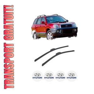Set stergatoare auto HYUNDAI SANTA FÉ I (SM) din 2001-2006, pentru parbriz auto, 2 bucati, Bosch Aerotwin Retrofit, din cauciuc siliconat rezistent, 4 Stickere Auto HYUNDAI