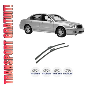 Set stergatoare auto HYUNDAI SONATA IV (EF) din 1998-2004, pentru parbriz auto, 2 bucati, Bosch Aerotwin Retrofit, din cauciuc siliconat rezistent, 4 Stickere Auto HYUNDAI