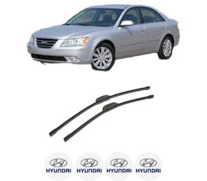 Set stergatoare auto HYUNDAI SONATA V (NF) din 2005-2010, pentru parbriz auto, 2 bucati, Bosch Aerotwin Retrofit, din cauciuc siliconat rezistent, 4 Stickere Auto HYUNDAI - Img 2
