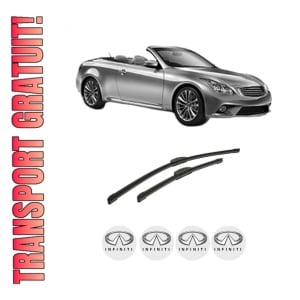 Set stergatoare auto INFINITI G Convertible din 2010, pentru parbriz auto, 2 bucati, Bosch Aerotwin Retrofit, din cauciuc siliconat rezistent, 4 Stickere Auto INFINITI