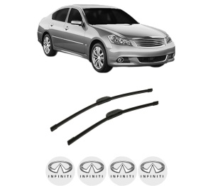 Set stergatoare auto INFINITI M45 din 2005, pentru parbriz auto, 2 bucati, Bosch Aerotwin Retrofit, din cauciuc siliconat rezistent, 4 Stickere Auto INFINITI - Img 2