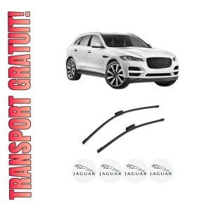 Set stergatoare auto JAGUAR F-PACE (X761) din 2015-2023, pentru parbriz auto, 2 bucati, Bosch Aerotwin Multi, din cauciuc siliconat rezistent, 4 Stickere Auto JAGUAR