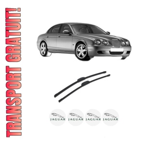 Set stergatoare auto JAGUAR S-TYPE II (X200) din 1999-2008, pentru parbriz auto, 2 bucati, Bosch Aerotwin Retrofit, din cauciuc siliconat rezistent, 4 Stickere Auto JAGUAR