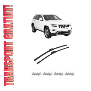 Set stergatoare auto JEEP GRAND CHEROKEE VAN (WK2) din 2013-2017, pentru parbriz auto, 2 bucati, Bosch Aerotwin Retrofit, din cauciuc siliconat rezistent, 4 Stickere Auto JEEP