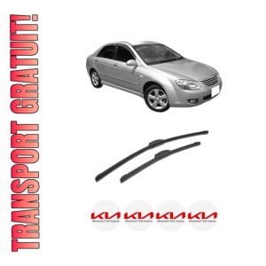 Set stergatoare auto KIA CERATO I Saloon (LD) din 2004-2009, pentru parbriz auto, 2 bucati, Bosch Aerotwin Retrofit, din cauciuc siliconat rezistent, 4 Stickere Auto KIA