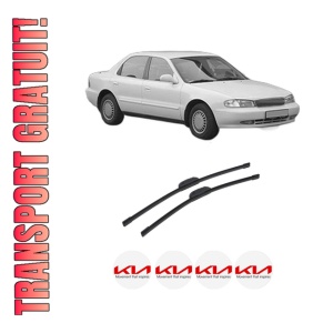 Set stergatoare auto KIA CLARUS (K9A) din 1996-2001, pentru parbriz auto, 2 bucati, Bosch Aerotwin Retrofit, din cauciuc siliconat rezistent, 4 Stickere Auto KIA