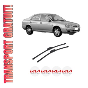 Set stergatoare auto KIA SHUMA Saloon (FB) din 1997-2001, pentru parbriz auto, 2 bucati, Bosch Aerotwin Retrofit, din cauciuc siliconat rezistent, 4 Stickere Auto KIA