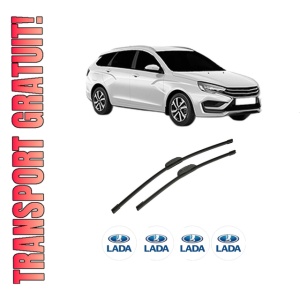 Set stergatoare auto LADA VESTA SW Estate (GFK_) din 2023, pentru parbriz auto, 2 bucati, Bosch Aerotwin Retrofit, din cauciuc siliconat rezistent, 4 Stickere Auto LADA