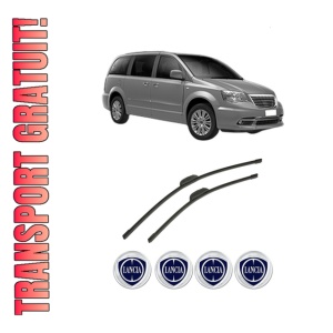 Set stergatoare auto LANCIA VOYAGER MPV (404_) din 2011-2014, pentru parbriz auto, 2 bucati, Bosch Aerotwin Retrofit, din cauciuc siliconat rezistent, 4 Stickere Auto LANCIA