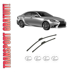Set stergatoare auto LEXUS IS III (_E3_) din 2013-2020, pentru parbriz auto, 2 bucati, Bosch Aerotwin, din cauciuc siliconat rezistent, 4 Stickere Auto LEXUS
