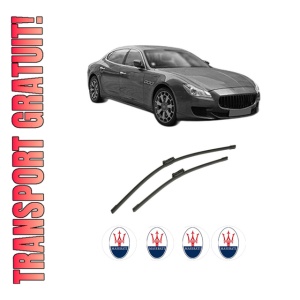 Set stergatoare auto MASERATI QUATTROPORTE VI din 2013-2017, pentru parbriz auto, 2 bucati, Bosch Aerotwin, din cauciuc siliconat rezistent, 4 Stickere Auto MASERATI
