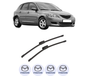 Set stergatoare auto MAZDA 3 (BK) din 2003-2009, pentru parbriz auto, 2 bucati, Bosch Aerotwin Multi, din cauciuc siliconat rezistent, 4 Stickere Auto MAZDA - Img 2