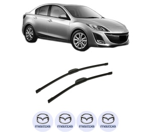 Set stergatoare auto MAZDA 3 Saloon (BL) din 2008-2014, pentru parbriz auto, 2 bucati, Bosch Aerotwin Retrofit, din cauciuc siliconat rezistent, 4 Stickere Auto MAZDA - Img 2