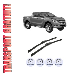 Set stergatoare auto MAZDA BT-50 Pickup (CD, UN) din 2006-2015, pentru parbriz auto, 2 bucati, Bosch Aerotwin Retrofit, din cauciuc siliconat rezistent, 4 Stickere Auto MAZDA