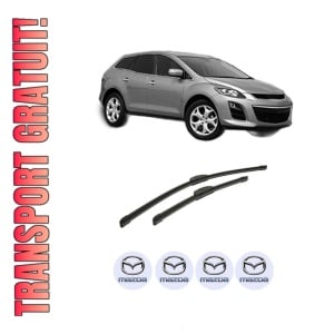 Set stergatoare auto MAZDA CX-7 (ER) din 2006-2014, pentru parbriz auto, 2 bucati, Bosch Aerotwin Retrofit, din cauciuc siliconat rezistent, 4 Stickere Auto MAZDA