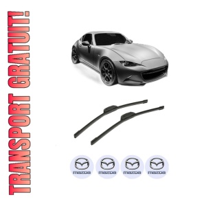 Set stergatoare auto MAZDA MX-5 RF Targa (ND) din 2016-2018, pentru parbriz auto, 2 bucati, Bosch Aerotwin Retrofit, din cauciuc siliconat rezistent, 4 Stickere Auto MAZDA