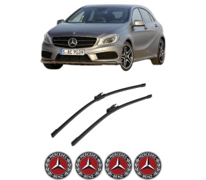 Set stergatoare auto MERCEDES-BENZ A-CLASS (W176) din 2012-2018, pentru parbriz auto, 2 bucati, Bosch Aerotwin, din cauciuc siliconat rezistent, 4 Stickere Auto MERCEDES-BENZ - Img 2