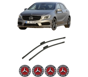 Set stergatoare auto MERCEDES-BENZ A-CLASS (W176) din 2012-2018, pentru parbriz auto, 2 bucati, Bosch Aerotwin Multi, din cauciuc siliconat rezistent, 4 Stickere Auto MERCEDES-BENZ - Img 2