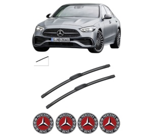 Set stergatoare auto MERCEDES-BENZ C-CLASS (W206) din 2021-2024, pentru parbriz auto, 2 bucati, Bosch Aerotwin, din cauciuc siliconat rezistent, 4 Stickere Auto MERCEDES-BENZ - Img 2